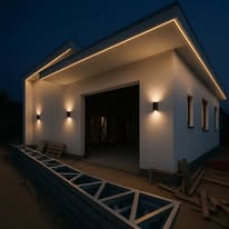 Moradia construída e iluminada pela Dr. Pladur